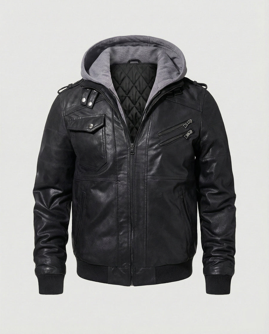 Yannick Jacket with Hood in Black