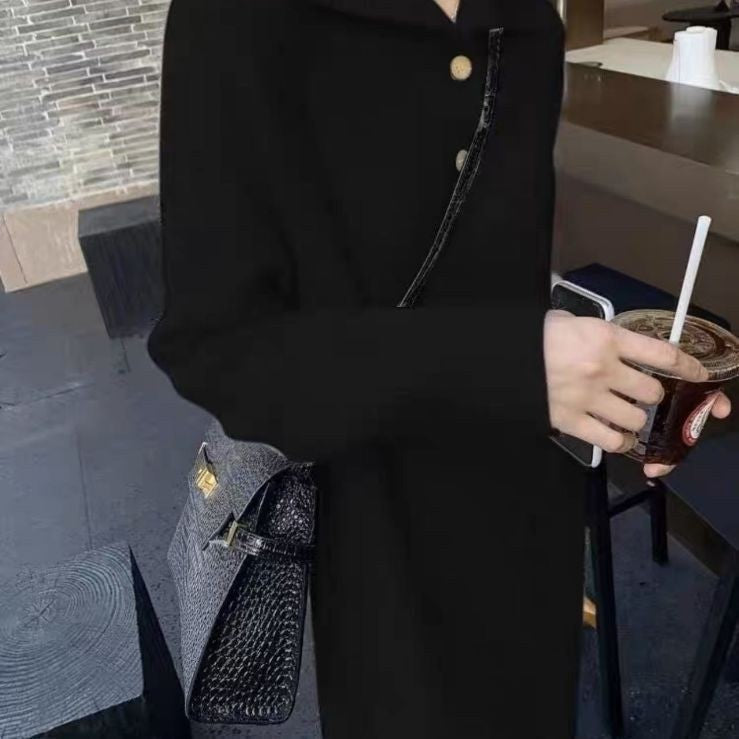 Yara Elegant Midi Dress in Black