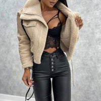 Yara Leather Jacket in Ivory
