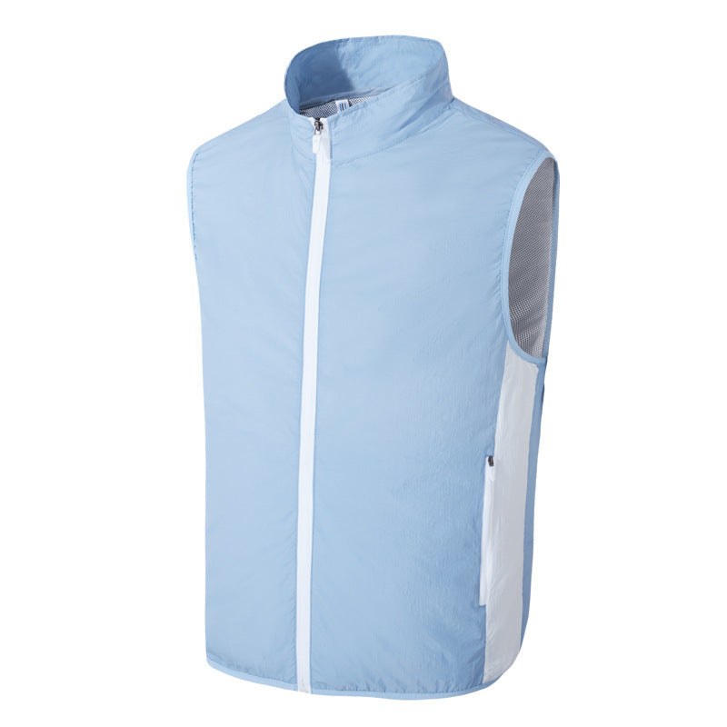 Yara Lightweight Vest with Pockets in Light Blue
