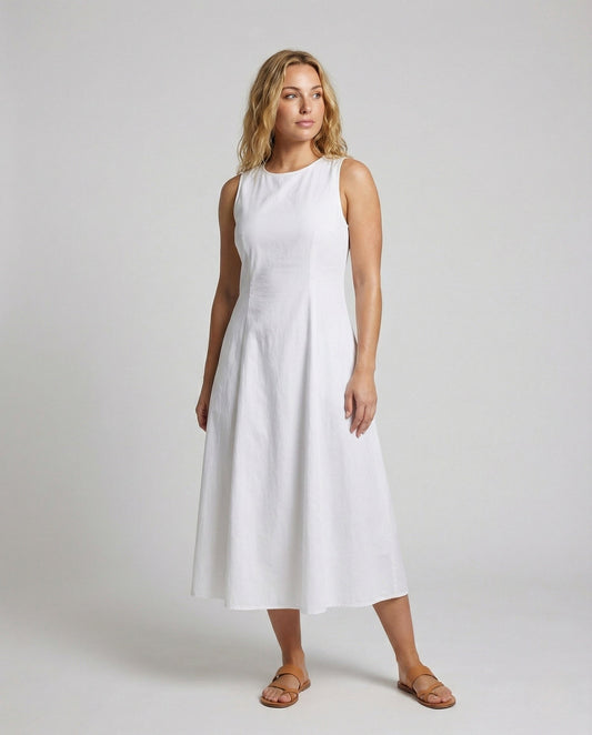 Yara Linen Maxi Dress with Pockets