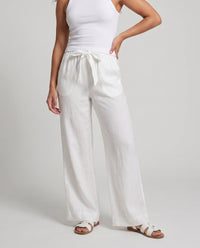 Yasmin Casual Linen Trousers with Elastic Waist