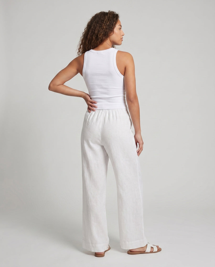 Yasmin Casual Linen Trousers with Elastic Waist