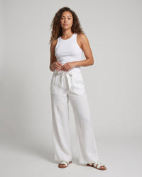 Yasmin Casual Linen Trousers with Elastic Waist