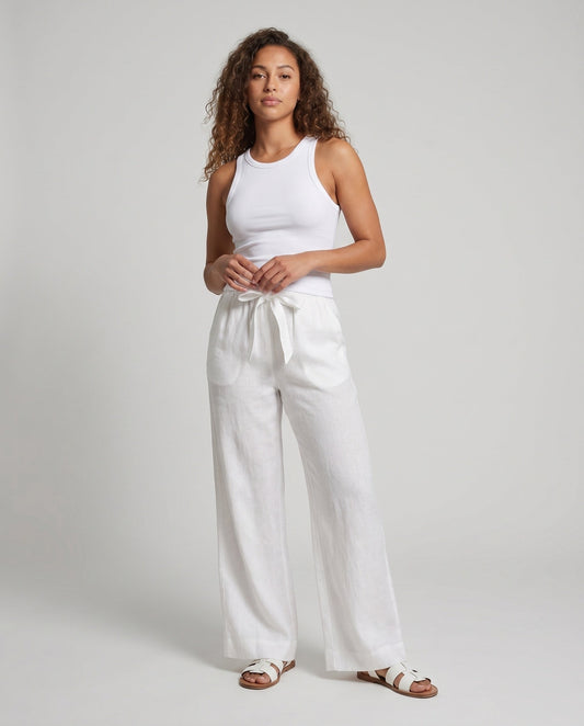 Yasmin Casual Linen Trousers with Elastic Waist
