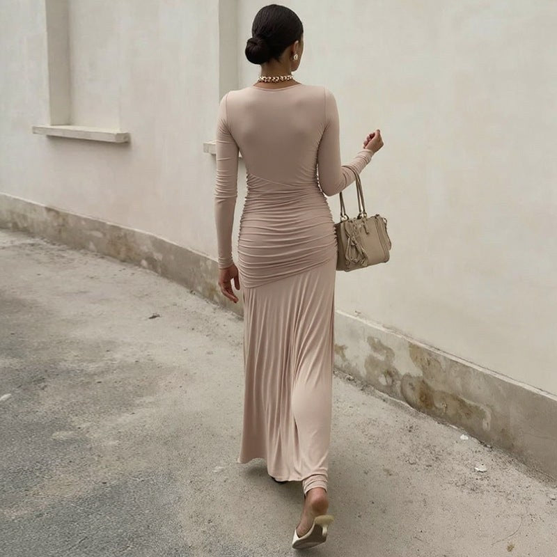 Yasmin Elegant Dress in Nude