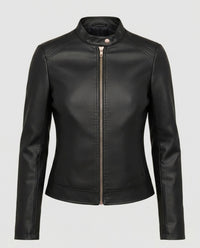 Yasmin Elegant Leather Jacket in Black