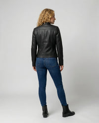 Yasmin Elegant Leather Jacket in Black