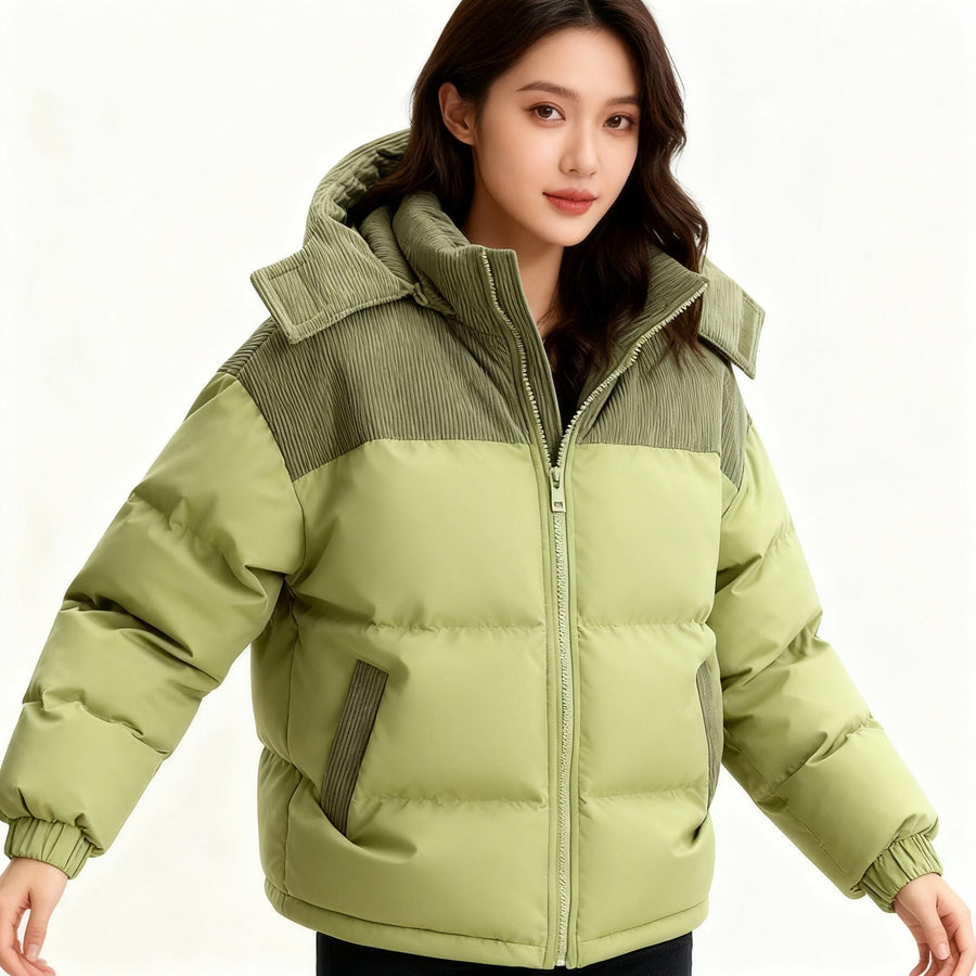 Yasmin Jacket with Hood in Avocado
