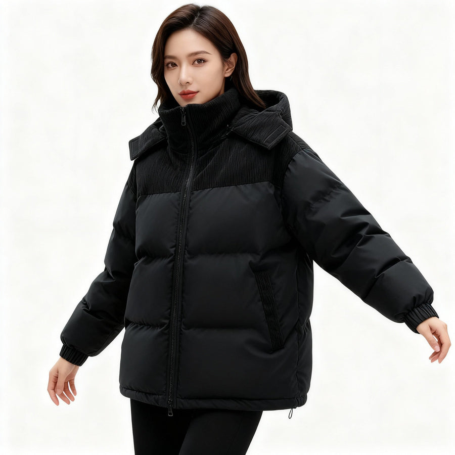Yasmin Jacket with Hood in Black