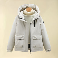 Yasmin Jacket with Pockets and Hood in Beige