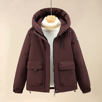 Yasmin Jacket with Pockets and Hood in Wine Red