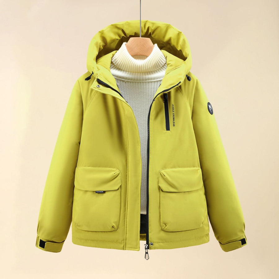 Yasmin Jacket with Pockets and Hood in Yellow