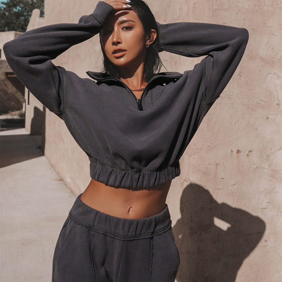 Yasmin Shirt with Zip Front and Ruffles