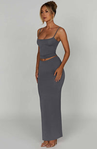 Giulia Maxi Skirt in Charcoal