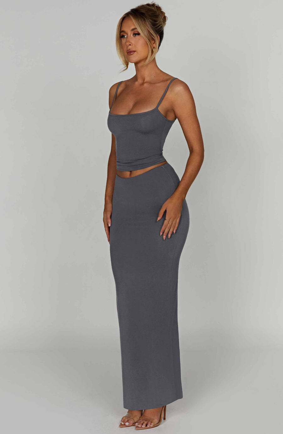 Giulia Maxi Skirt in Charcoal