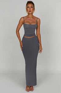 Giulia Maxi Skirt in Charcoal