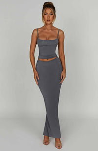 Giulia Maxi Skirt in Charcoal