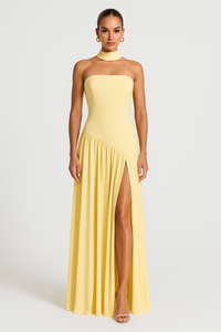 Kirsten | Women's Stylish Strapless Slit Maxi Dress