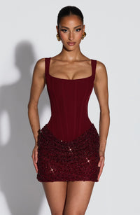 Ashley Mini Dress – Burgundy