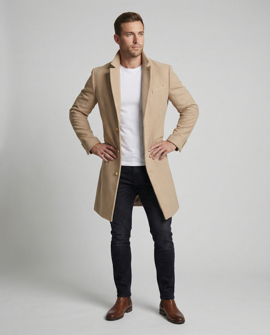 Youri Elegant Trench Coat in Khaki
