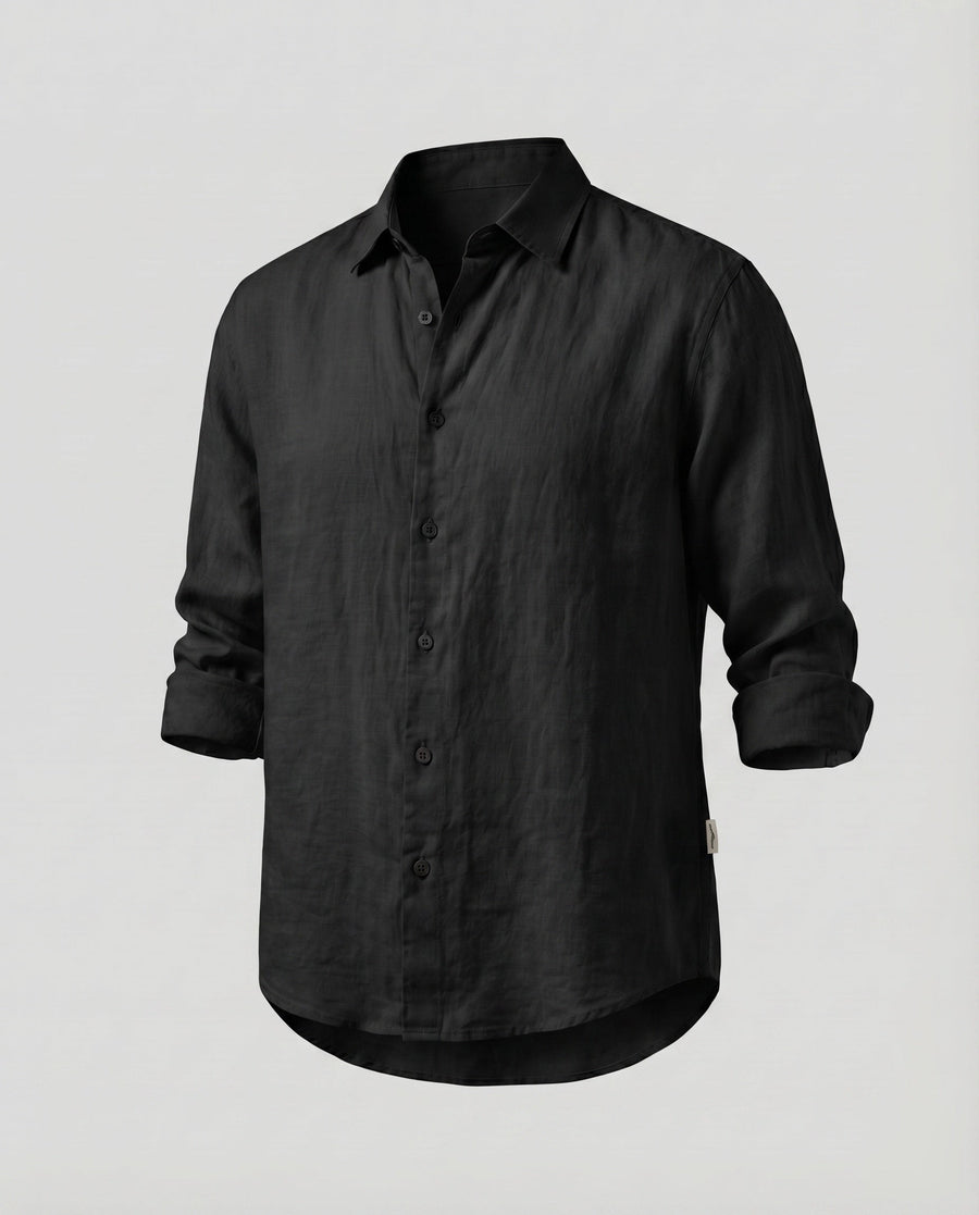 Youri Linen Shirt in Black