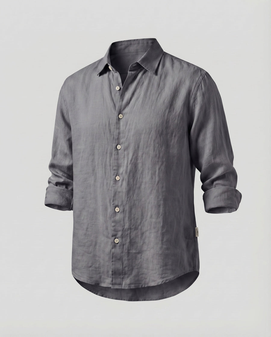 Youri Linen Shirt in Grey