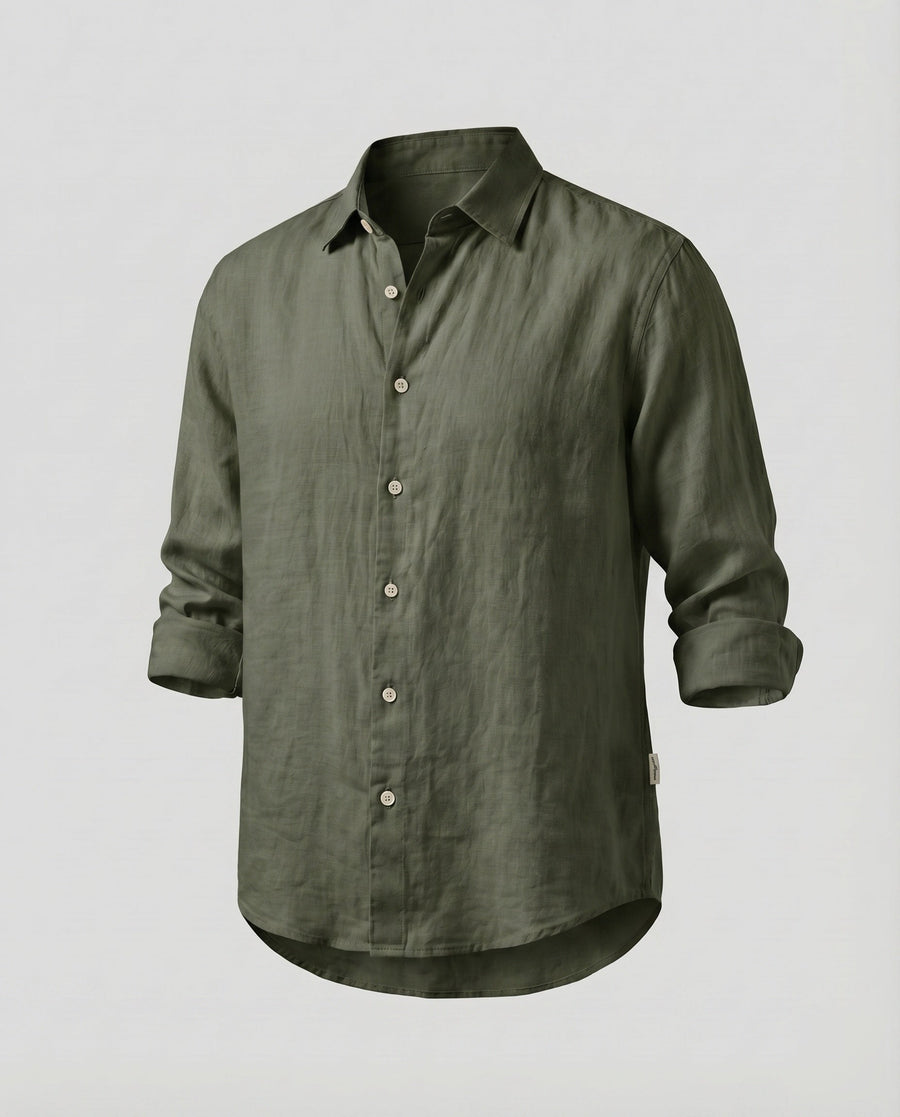 Youri Linen Shirt in Olive
