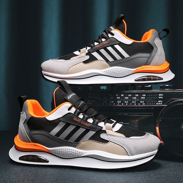 Youri Sneakers in Black Orange