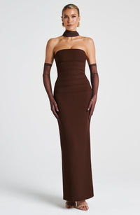 Rhiannon Maxi Dress – Plum Brown