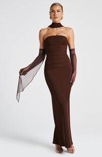 Rhiannon Maxi Dress – Plum Brown