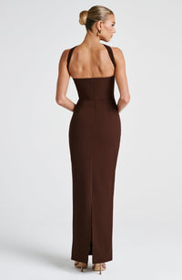 Rhiannon Maxi Dress – Plum Brown