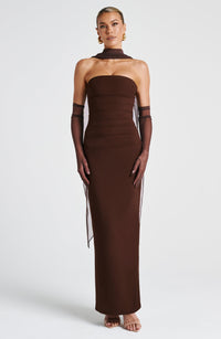 Rhiannon Maxi Dress – Plum Brown