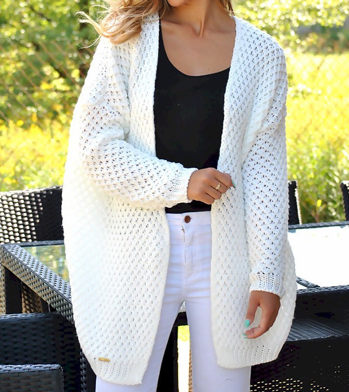 Yvette Casual Knit Cardigan in White