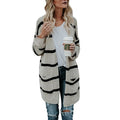 Yvette Casual Knit Cardigan with Striped