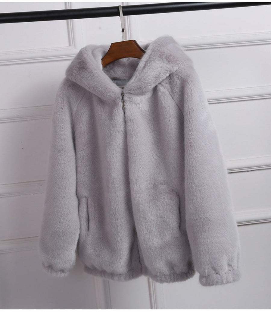 Yvette Jacket with Hood in Grey