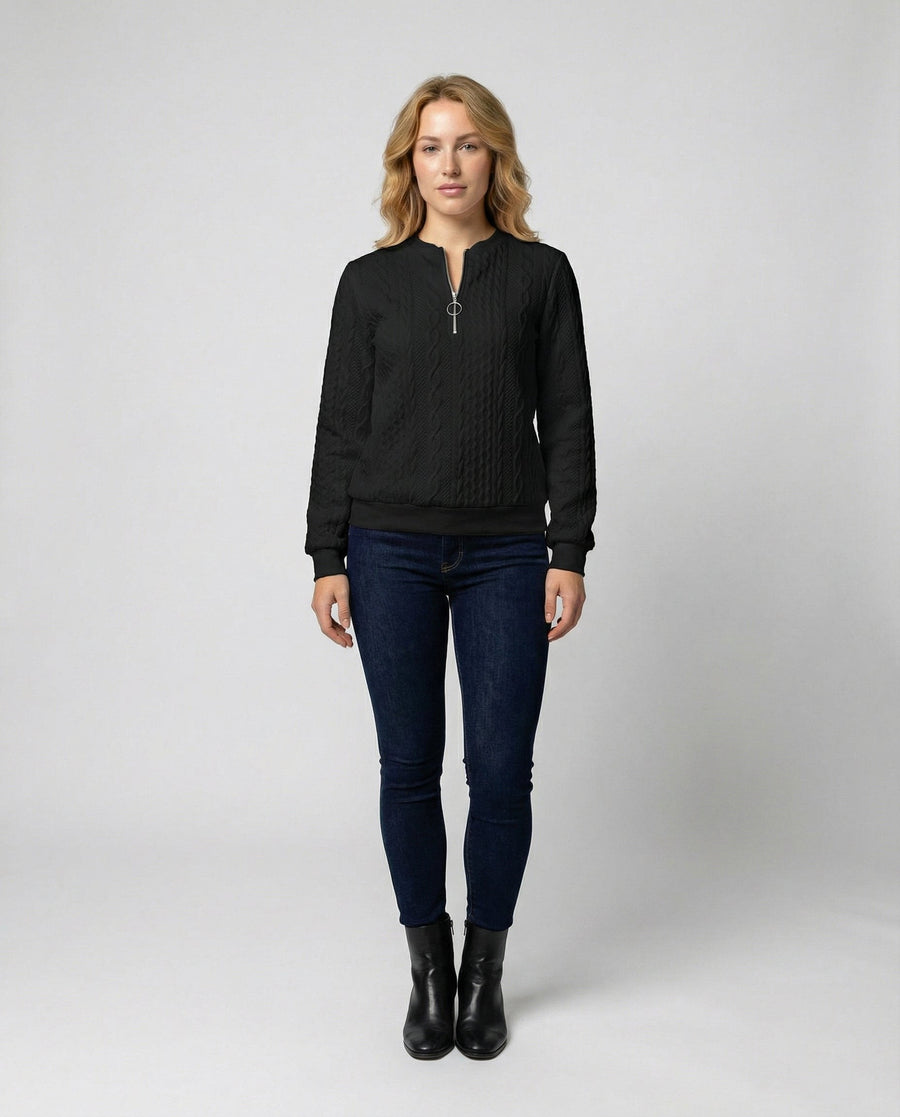 Yvette Knit Sweater in Black