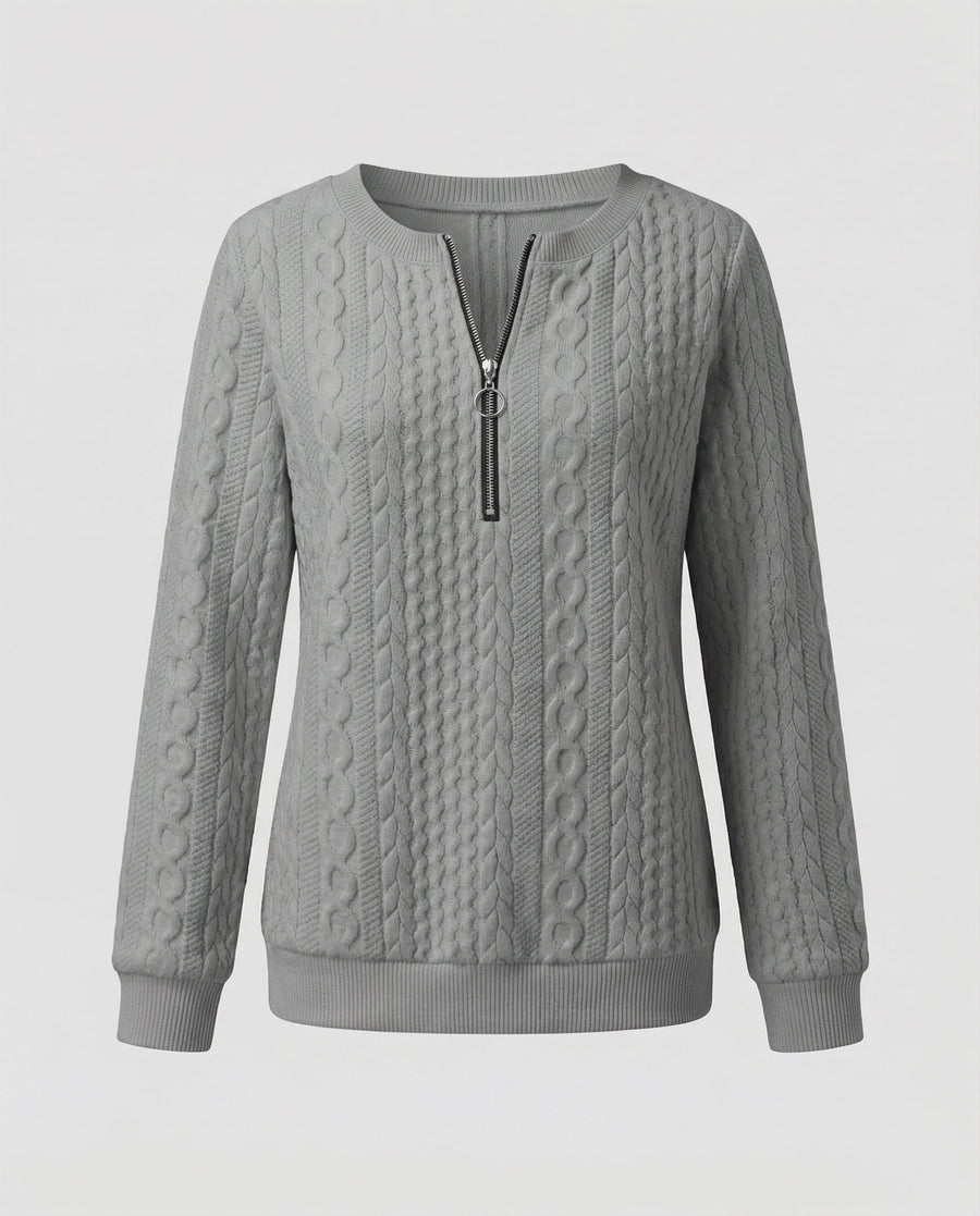 Yvette Knit Sweater in Grey