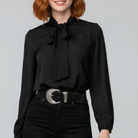 Yvette | Women's Tie Neck Puff Sleeve Blouse