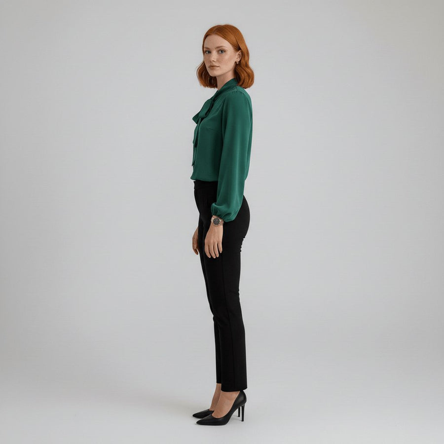 Yvette | Women's Tie Neck Puff Sleeve Blouse