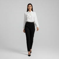 Yvette | Women's Tie Neck Puff Sleeve Blouse
