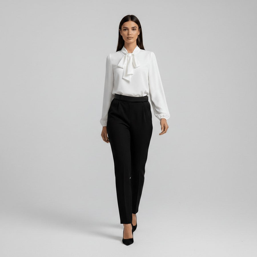 Yvette | Women's Tie Neck Puff Sleeve Blouse