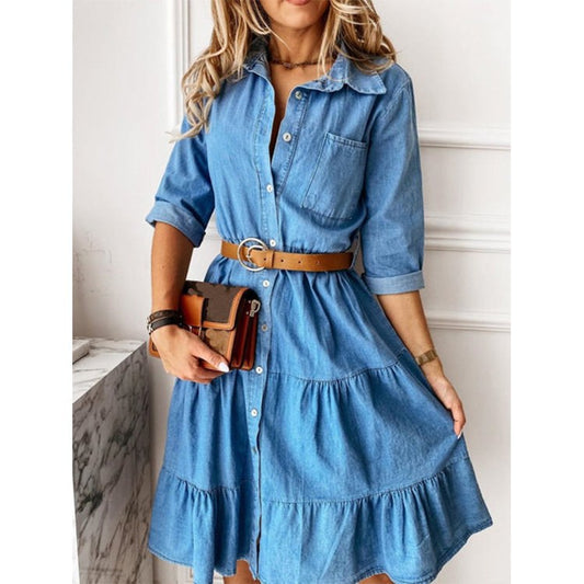 Yvette™ Robust Summer Dress in Blue