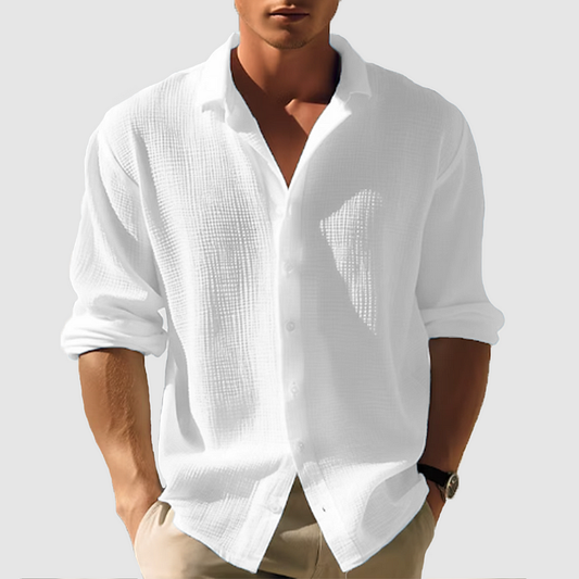 Zander | Casual Waffle Knit Button Down Shirt