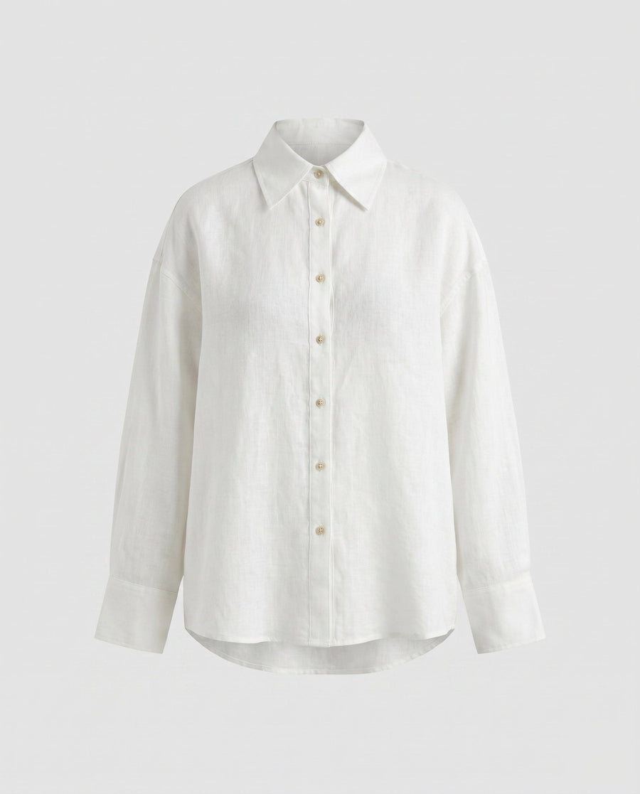 Zara Casual Linen Blouse in Beige