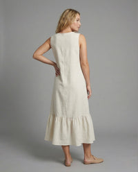 Zara Linen Blend Maxi Dress with Pockets