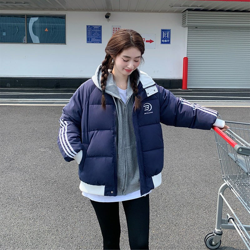 Zara Quilted Jacket with Pockets in Navy