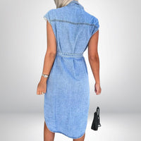Zara™ Everyday Chic Denim Dress in Dark Blue