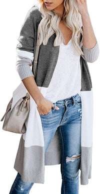 Zaria Comfortable Knit Cardigan in Grey