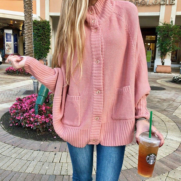 Zaria Knit Cardigan with Pockets in Pink